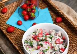 Ceviche de maquereau, fraises