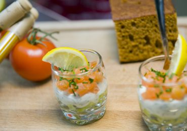 Verrine duo saumon citron aneth