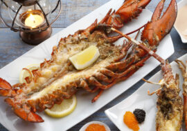 Homard flambé au barbecue